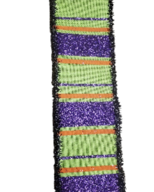 2.5"×10yds Green Halloween Stripe